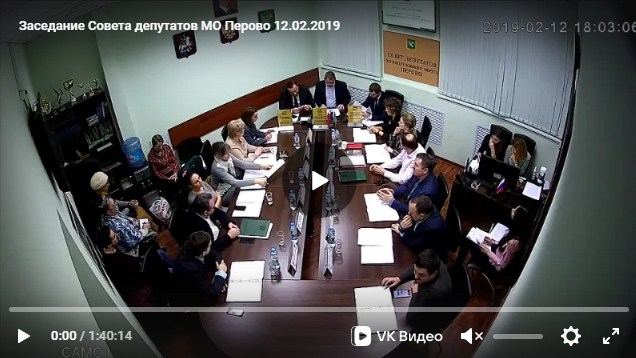 Заседание Совета депутатов МО Перово 12.02.2019